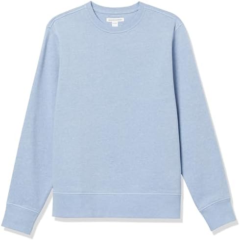 Amazon Essentials Men's Fleece Crewneck Sweatshirt - Light Blue Heather, X-Small (Available in Big & Tall Sizes)