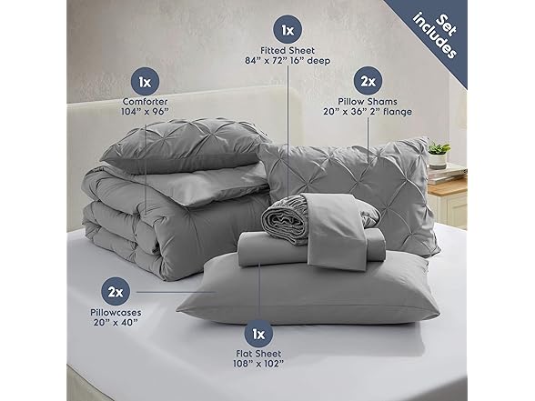 Nestl 9 Piece California King Comforter Set