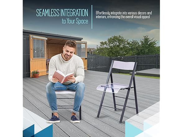 Kasper Flex Modern Acrylic Folding Chairs (2Pk)