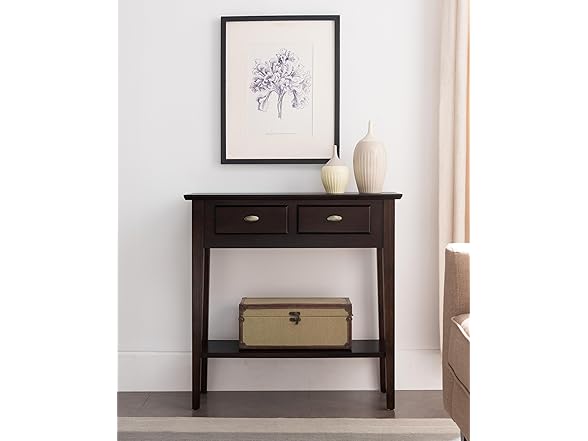 Leigh Ross Teegan Solid Wood Hall Entryway Console Table