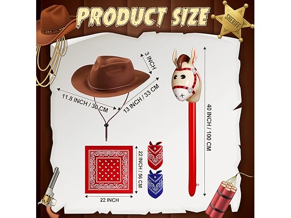36 Pcs Cowboy Farm Party Costume Set (Open Box)