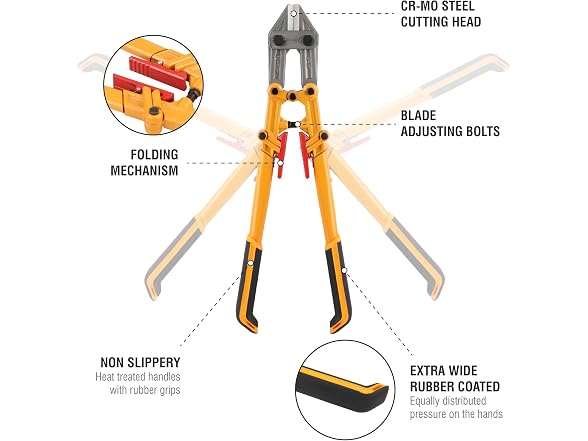 Olympia Tools Power Grip Bolt Cutter, 39-118, 18 Inches