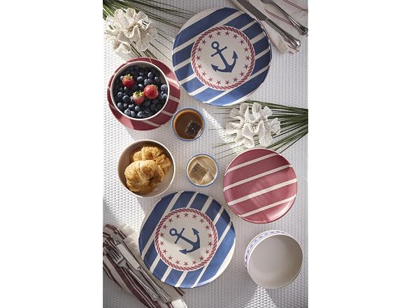 Oneida 24 Seven Aweigh We Go Melamine 18-Piece Dinnerware Set