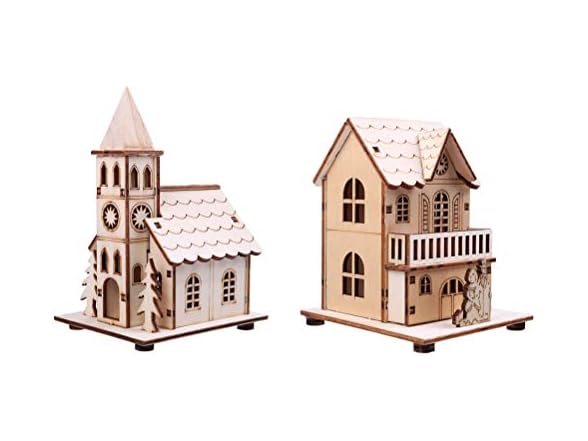 NUOBESTY 2pcs LED Light up Wooden Christ
