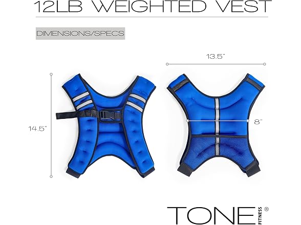 Tone Fitness Weighted Vest, 12 lbs