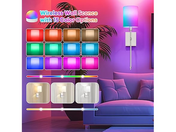 Bosceos Battery Operated Wall Sconces Set of 2