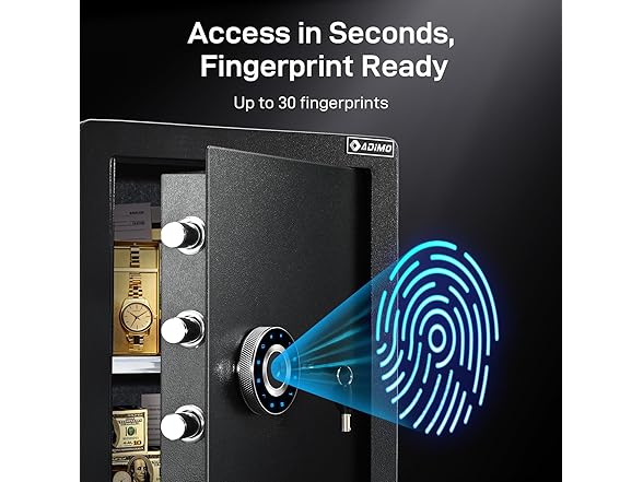 ADIMO Biometric Fireproof Safe 2.8 Cuft