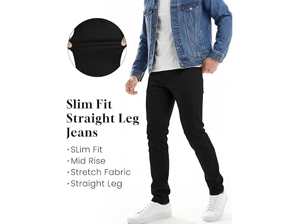 Wulful Men (38W x 32L) Slim Skinny Stretch Pants
