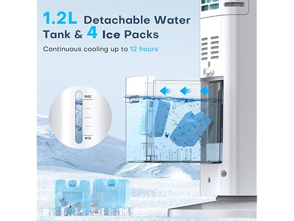 MYICY Evaporative Air Cooler, 35in, 3 speed