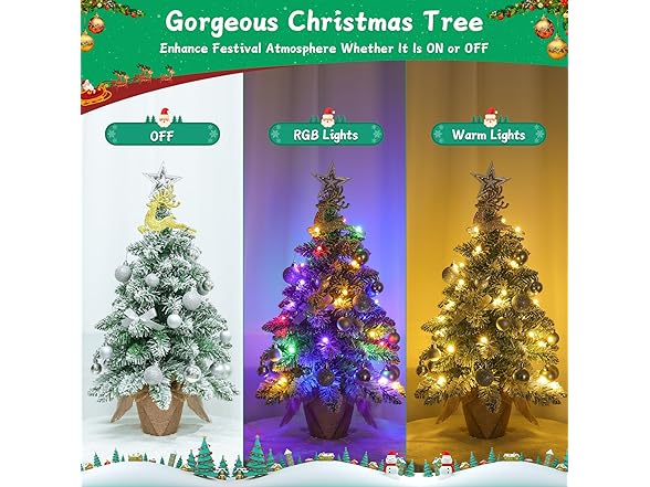 Bosceos 24" Mini Prelit Christmas Tree