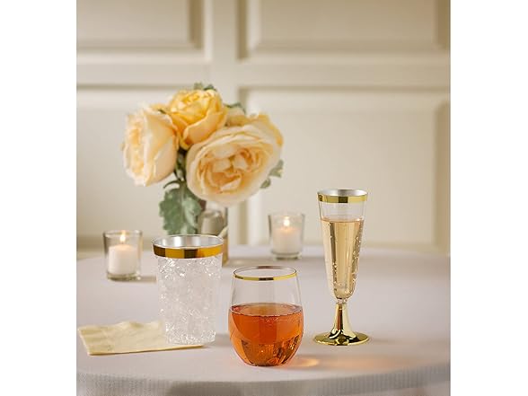 Gold Trim Wine Glasses 12ct