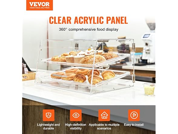 Pastry Display Case, 2-Tier Commercial