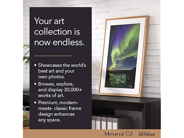 MEURAL CANVAS II THE SMART ART FRAME WITH 21.5 IN. HD DIGITAL CANVAS THAT RENDERS I (Open Box)