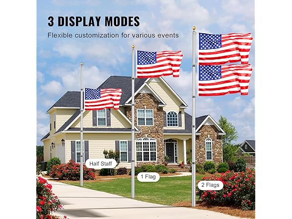VEVOR 20FT Telescoping Flag pole Kit