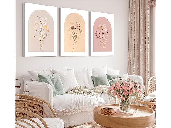 Framed Watercolor Wildflower Wall Art
