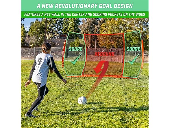 GoSports Strike Net 12 ft x 8 ft Soccer Training Goal