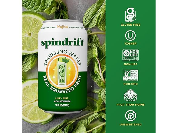 12Pk Spindrift Sparkling Water, Nojito Flavored