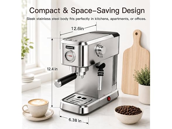 MEGAWISE Espresso Machine, 1450W, 20-Bar