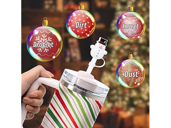 Christmas Straw Covers Cap Toppers