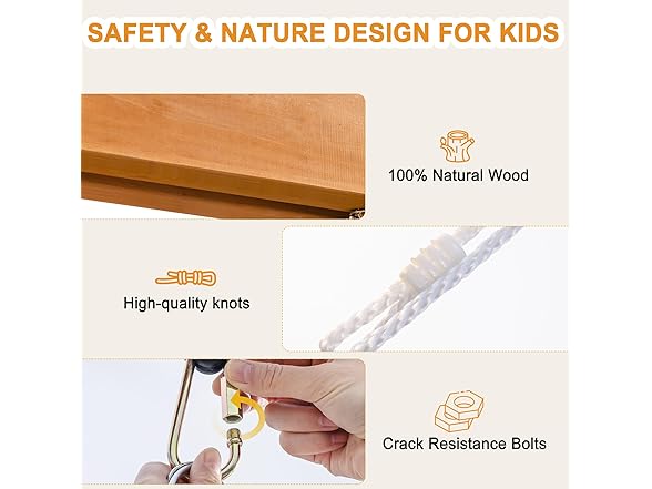 ROBUD 3-in-1 Playground Wooden Swing Sets for Backyard
