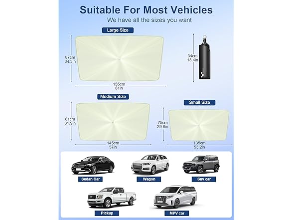 helloleiboo Car Windshield Sun Shade | 57"x32"
