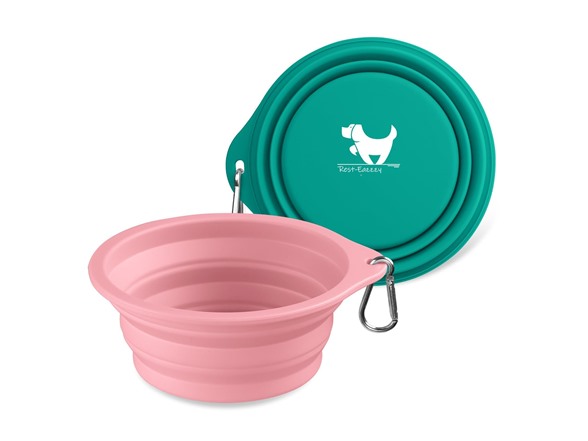 Rest-Eazzzy 2-Pack Silicone Collapsible Dog Bowls