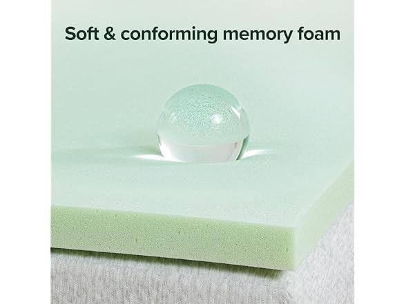 ZINUS 1.5" Green Tea Memory Foam Mattress Topper