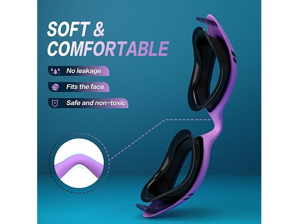 VegoVia Purple/Black Adult Swim Goggles