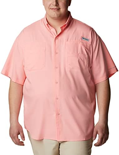Columbia Men's PFG Tamiami II UPF 40 Short Sleeve Fishing Shirt, Sorbet, XX-Large
