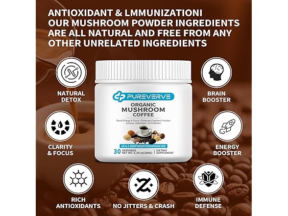 Pureverve Mushroom Coffee 30 Servings