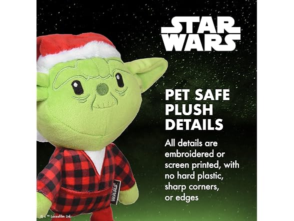 Star Wars for Pets Holiday Yoda Santa Plush Dog Toy