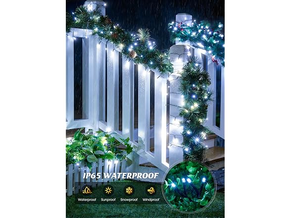 Brightown 2 Pack Solar String Lights Outdoor Waterproof, 80 FT 200 LED