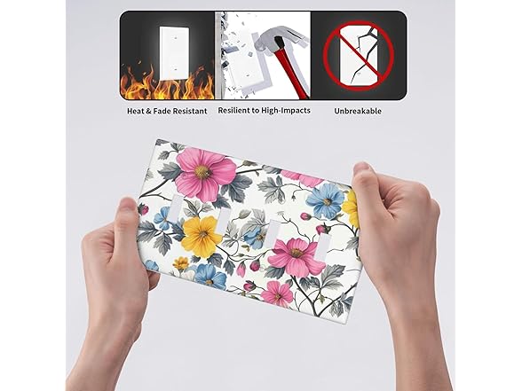 Floral Quad Toggle Switch Cover 4Gang