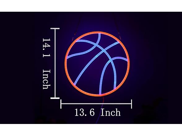 Basketball Neon Sign for Boys Room
