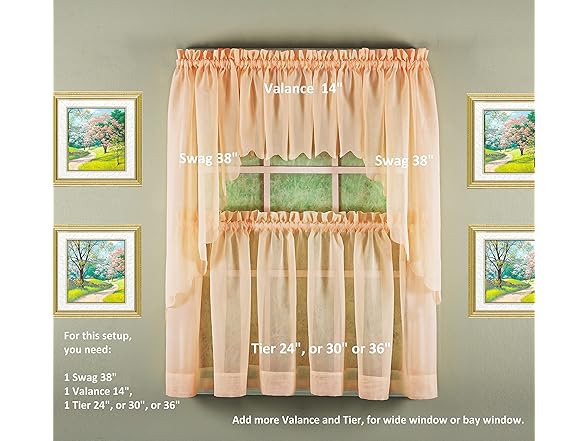 Today's Curtain Emelia Original Voile Valance 14"