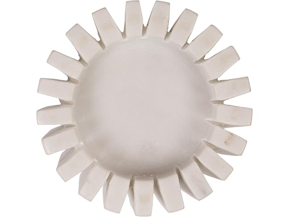 Bloomingville White Marble Candleholder, 4.5-Inch Round