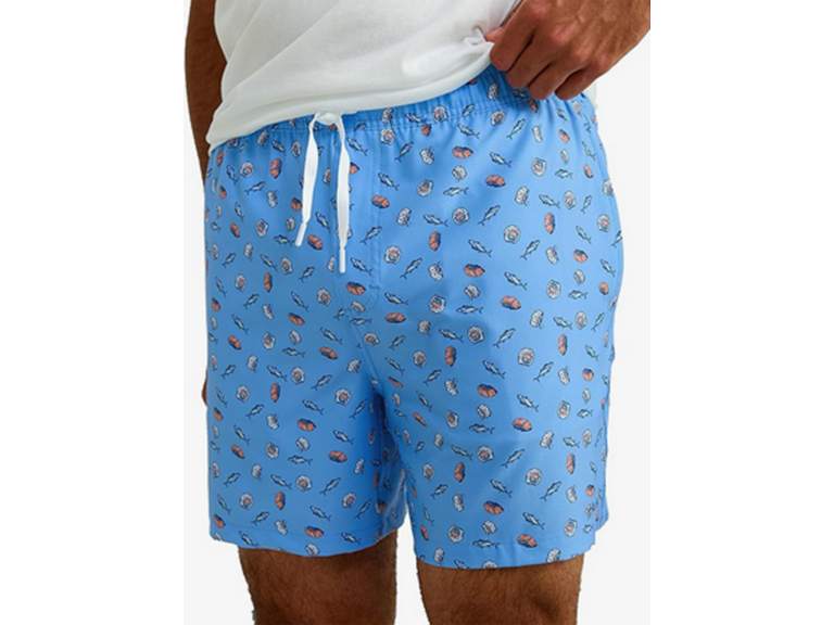 HUK Men's Standard Pursuit Volley Pattern, Quick-Dry Swim Shorts, Marolina Blue 2.0