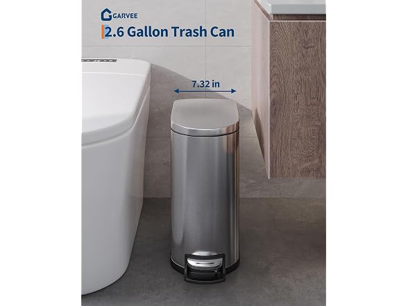 Takywep 13 Gal/50L & 2.6 Gal/10L Stainless Steel Trash Can Combo Set