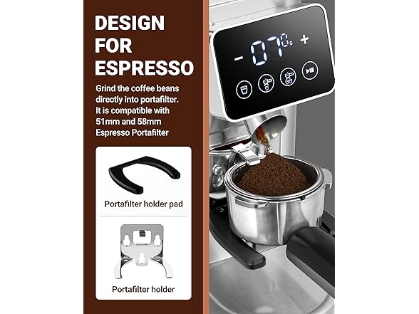 AMZCHEF Conical Burr Coffee Bean Grinder