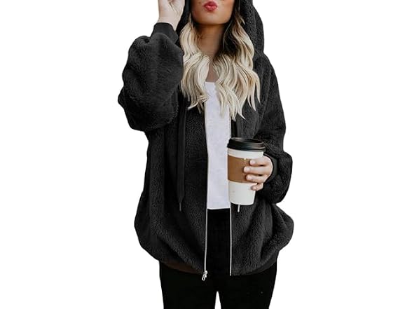 Nirovien Women (S) Full Zip Up Sherpa Hoodie