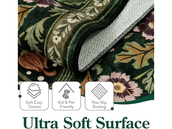 Moynesa Floral Washable 8x10 Rug