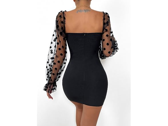 Wdirara Women (XS) Polka Dots Sweetheart Dress