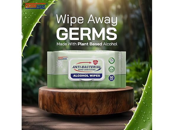 Alcohol Antiseptic Hand Sanitizer Wipes 50ct