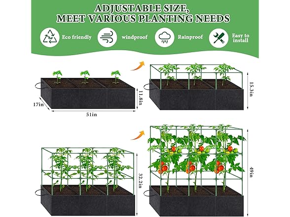 POILKMNI 3-in1 Tomato Cage