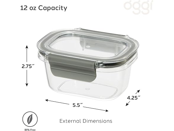 Oggi Clarity Leak-Proof Airtight Food Storage Containers - Set of 2