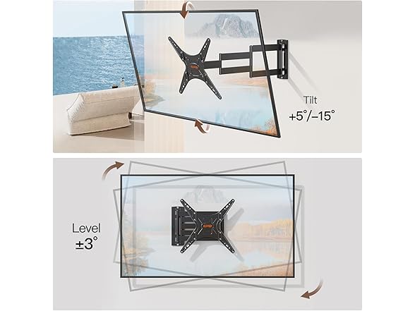 ELIVED Outdoor Long Arm TV Wall Mount | 26-65in