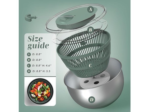 5 Qt. Stainless Steel Salad Spinner
