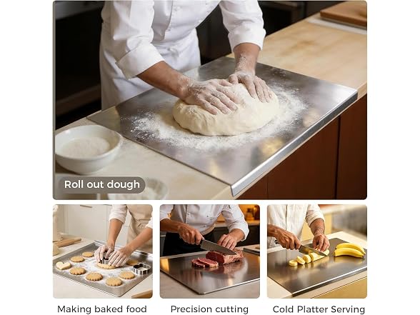 UFJEG 2pc Stainless Steel Cutting Boards