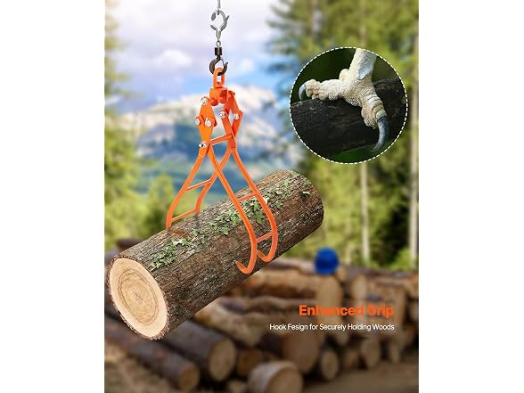 Timber Claw Hook, 28 inch 4 Claw Log Grapple for