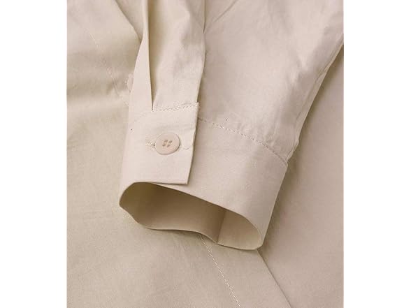 Ladyful Women Cotton Long Shirt Casual Down Dress